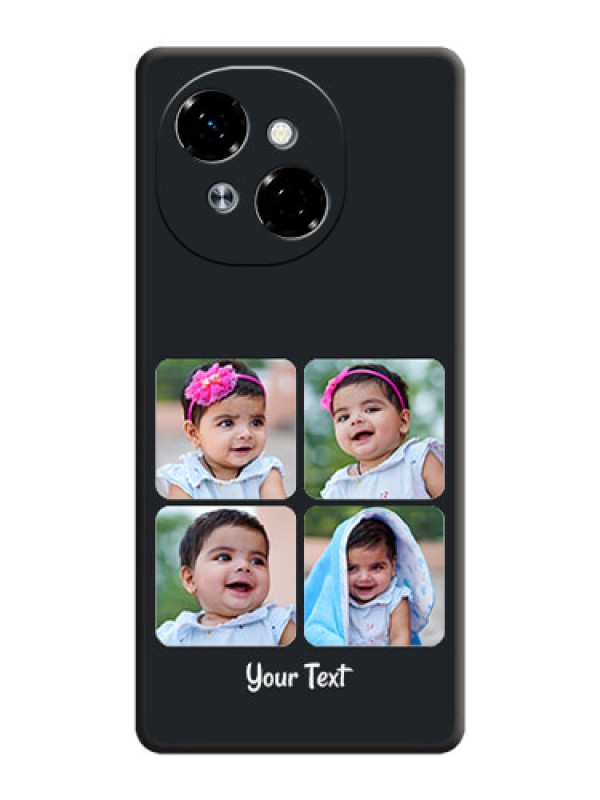 Custom Floral Art with 6 Image Holder on Photo On Space Black Custom Soft Matte Mobile Back Cover - Spark Go 1