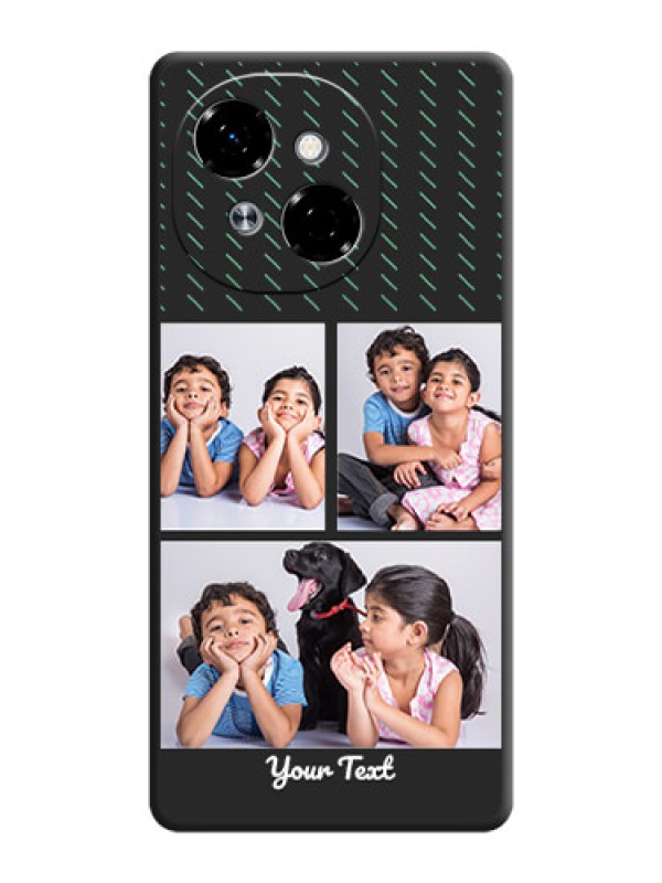 Custom Cross Dotted Pattern with 2 Image Holder On Space Black Custom Soft Matte Mobile Back Cover - Spark Go 1