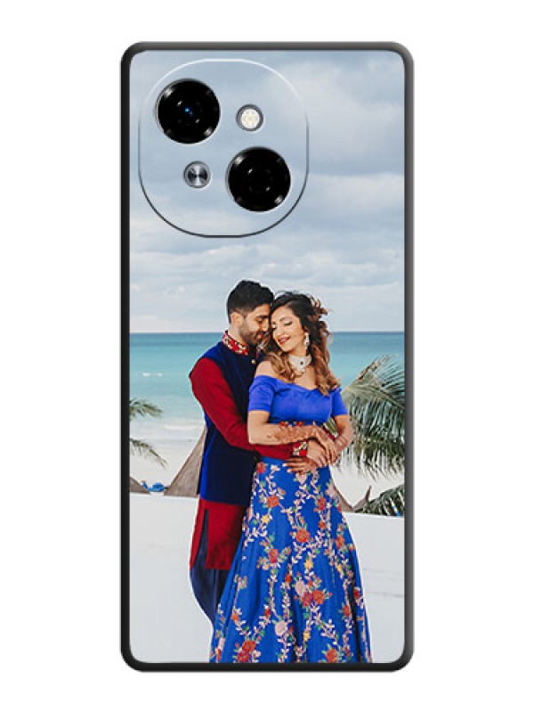 Custom Full Single Pic Upload On Space Black Custom Soft Matte Mobile Back Cover - Spark Go 1