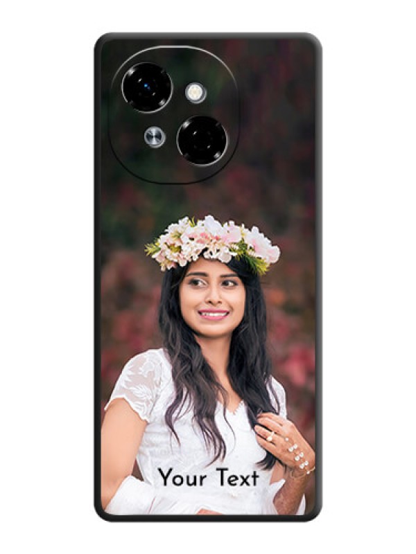 Custom Full Single Pic Upload With Text On Space Black Custom Soft Matte Mobile Back Cover - Spark Go 1