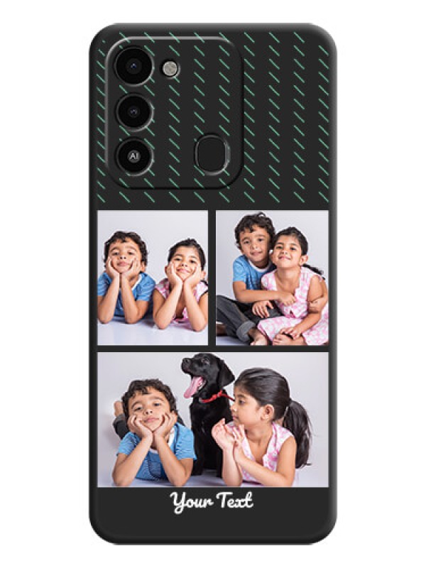 Custom Cross Dotted Pattern with 2 Image Holder  on Personalised Space Black Soft Matte Cases - Tecno Spark Go 2022