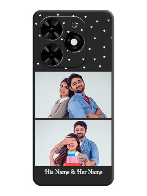 Custom Miniature Love Symbols with Name on Space Black Custom Soft Matte Back Cover - Tecno Spark Go 2024