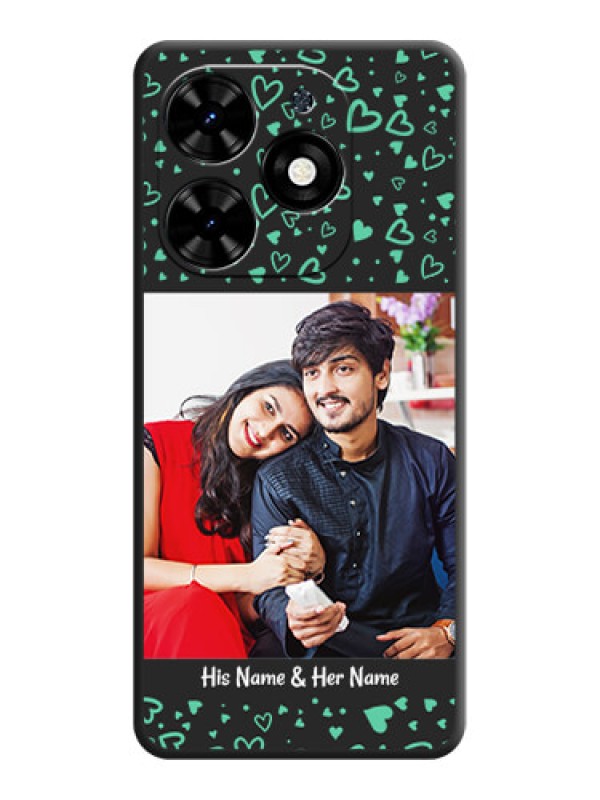 Custom Sea Green Indefinite Love Pattern - Photo on Space Black Soft Matte Mobile Cover - Tecno Spark Go 2024