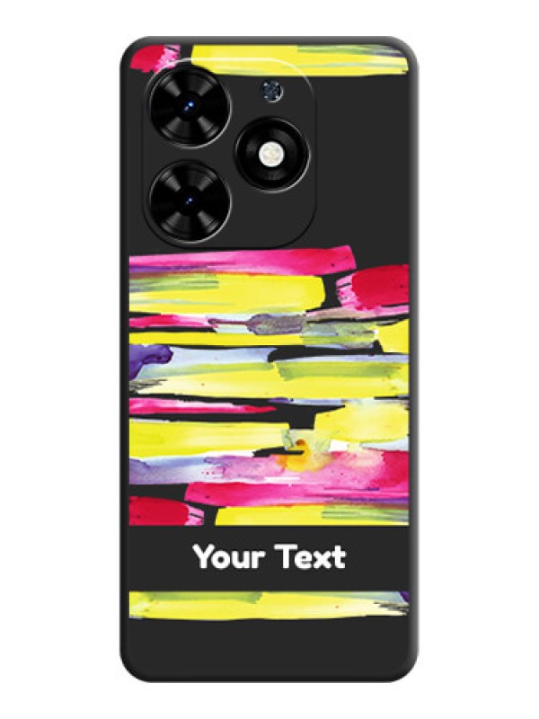Custom Brush Coloured on Space Black Personalized Soft Matte Phone Covers - Tecno Spark Go 2024