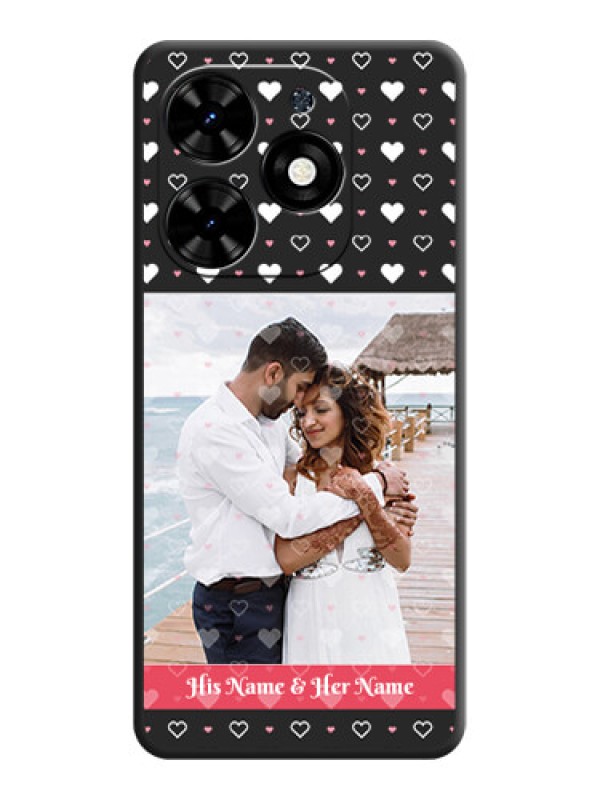 Custom White Color Love Symbols with Text Design - Photo on Space Black Soft Matte Phone Cover - Tecno Spark Go 2024