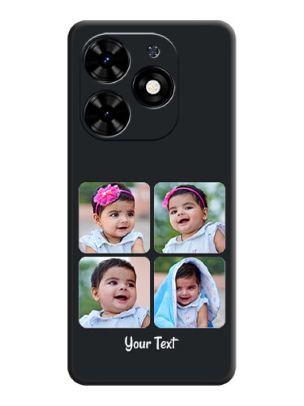 Custom Floral Art with 6 Image Holder - Photo on Space Black Soft Matte Mobile Case - Tecno Spark Go 2024