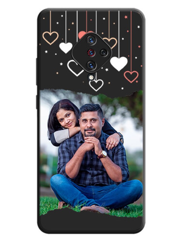 Custom Love Hangings with Splash Wave Picture on Space Black Custom Soft Matte Phone Back Cover - Vivo S1 Pro