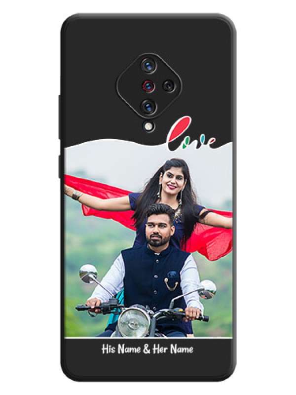 Custom Fall in Love Pattern with Picture - Photo on Space Black Soft Matte Mobile Case - Vivo S1 Pro