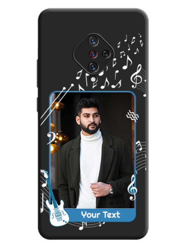 Custom Musical Theme Design with Text - Photo on Space Black Soft Matte Mobile Case - Vivo S1 Pro