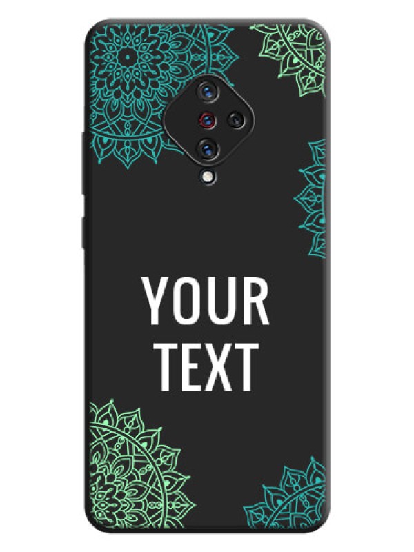 Custom Your Name with Floral Design on Space Black Custom Soft Matte Back Cover - Vivo S1 Pro