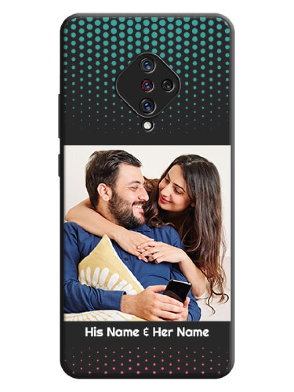 Custom Faded Dots with Grunge Photo Frame and Text on Space Black Custom Soft Matte Phone Cases - Vivo S1 Pro