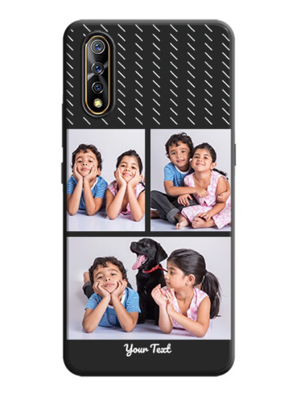 Custom Cross Dotted Pattern with 2 Image Holder  on Personalised Space Black Soft Matte Cases - Vivo S1