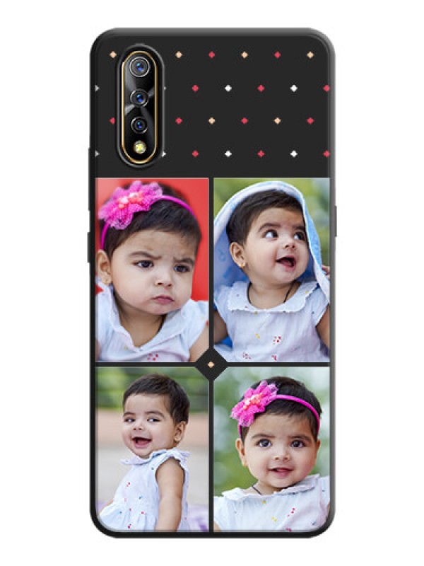 Custom Multicolor Dotted Pattern with 4 Image Holder on Space Black Custom Soft Matte Phone Cases - Vivo S1