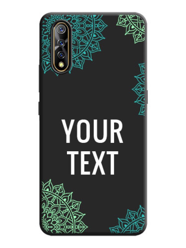 Custom Your Name with Floral Design on Space Black Custom Soft Matte Back Cover - Vivo S1