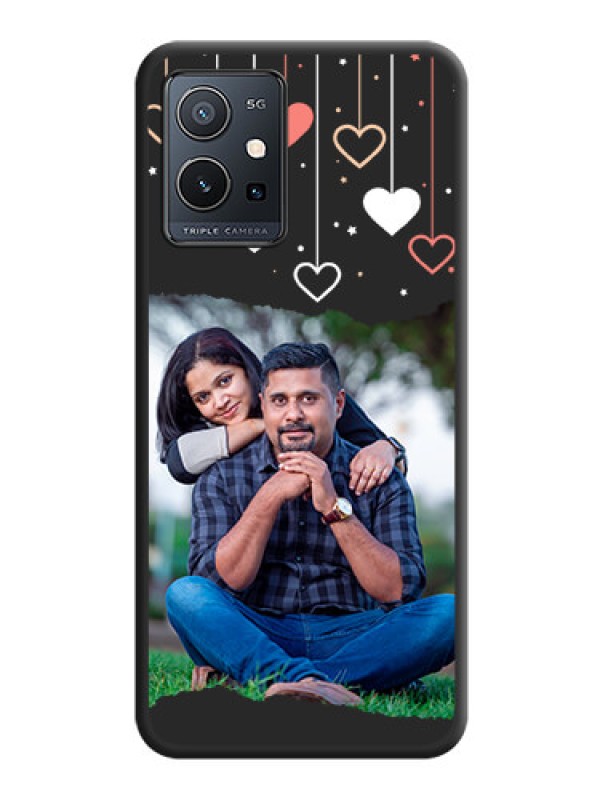 Custom Love Hangings with Splash Wave Picture on Space Black Custom Soft Matte Phone Back Cover - Vivo T1 5G