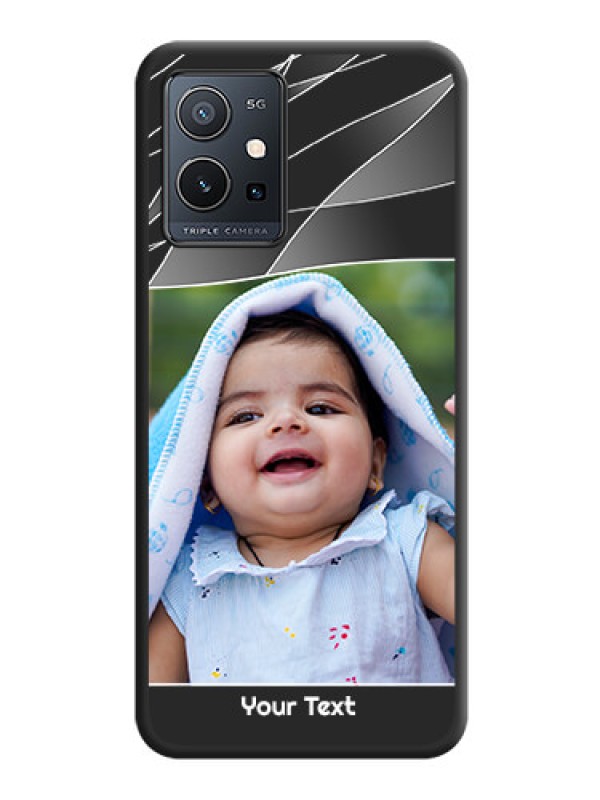 Custom Mixed Wave Lines on Photo on Space Black Soft Matte Mobile Cover - Vivo T1 5G