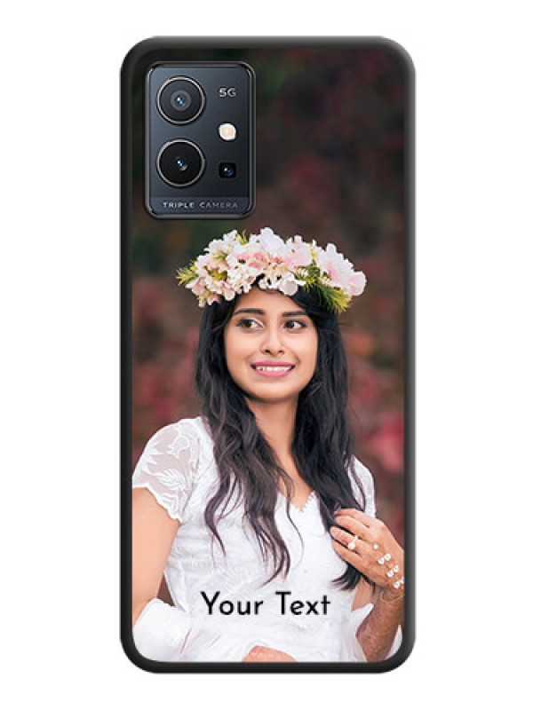 Custom Full Single Pic Upload With Text On Space Black Personalized Soft Matte Phone Covers -Vivo T1 5G