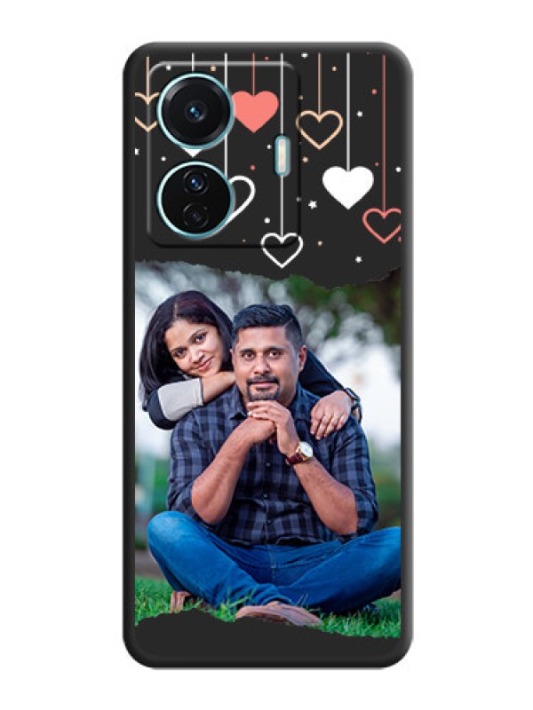 Custom Love Hangings with Splash Wave Picture on Space Black Custom Soft Matte Phone Back Cover - Vivo T1 Pro 5G