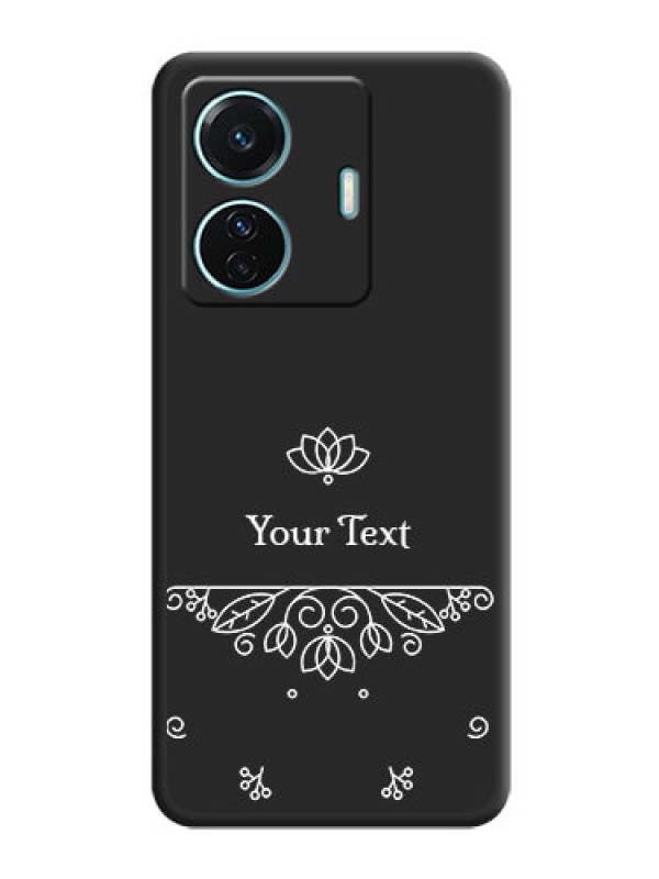 Custom Lotus Garden Custom Text On Space Black Personalized Soft Matte Phone Covers -Vivo T1 Pro 5G