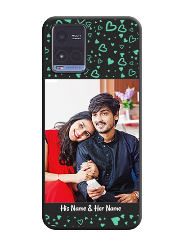 Custom Sea Green Indefinite Love Pattern on Photo on Space Black Soft Matte Mobile Cover - Vivo T1x