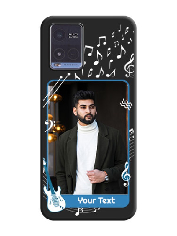 Custom Musical Theme Design with Text on Photo on Space Black Soft Matte Mobile Case - Vivo T1x