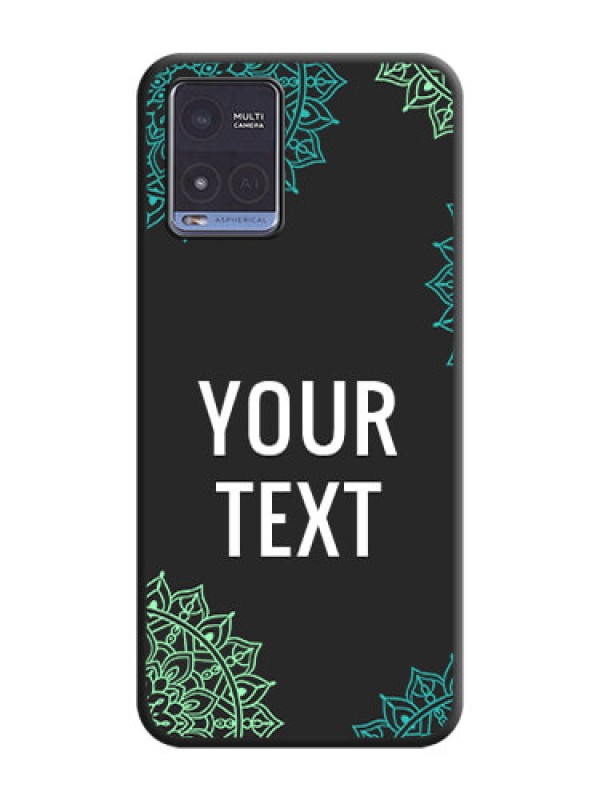 Custom Your Name with Floral Design on Space Black Custom Soft Matte Back Cover - Vivo T1x