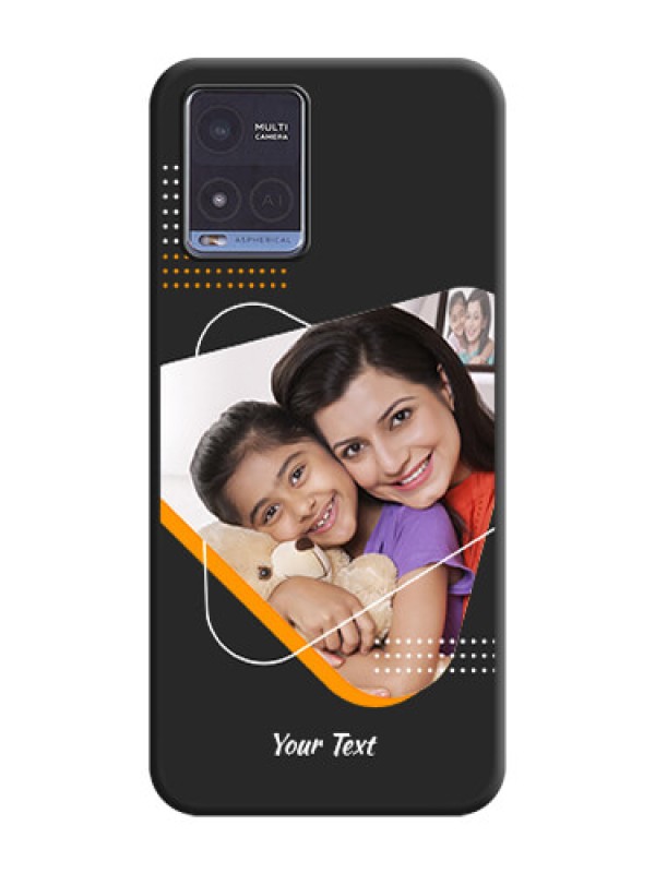Custom Yellow Triangle on Photo on Space Black Soft Matte Phone Cover - Vivo T1x