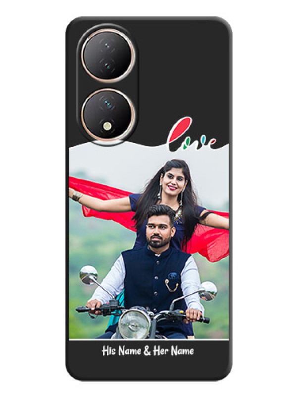 Custom Fall in Love Pattern with Picture on Photo on Space Black Soft Matte Mobile Case - Vivo T2 5G