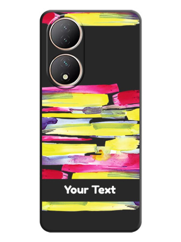 Custom Brush Coloured on Space Black Personalized Soft Matte Phone Covers - Vivo T2 5G