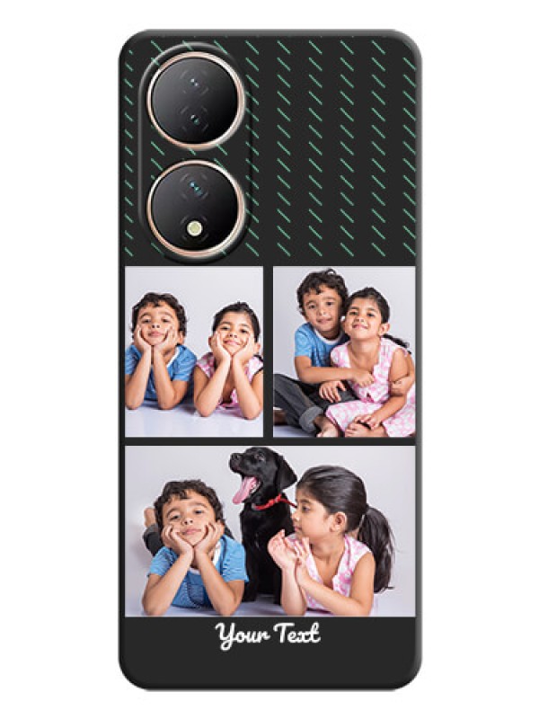 Custom Cross Dotted Pattern with 2 Image Holder  on Personalised Space Black Soft Matte Cases - Vivo T2 5G