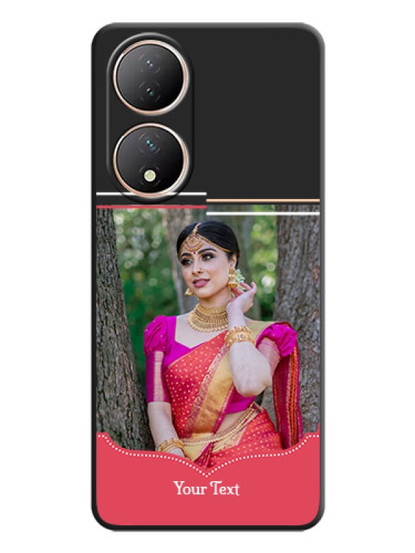 Custom Classic Plain Design with Name on Photo on Space Black Soft Matte Phone Cover - Vivo T2 5G