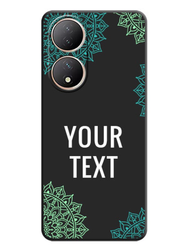 Custom Your Name with Floral Design on Space Black Custom Soft Matte Back Cover - Vivo T2 5G