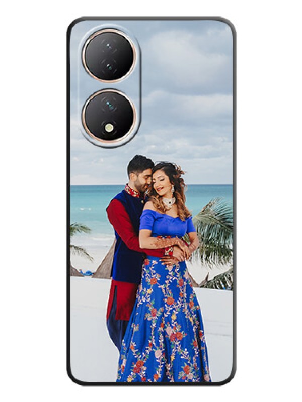 Custom Full Single Pic Upload On Space Black Personalized Soft Matte Phone Covers -Vivo T2 5G