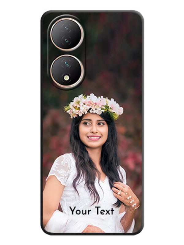 Custom Full Single Pic Upload With Text On Space Black Personalized Soft Matte Phone Covers -Vivo T2 5G