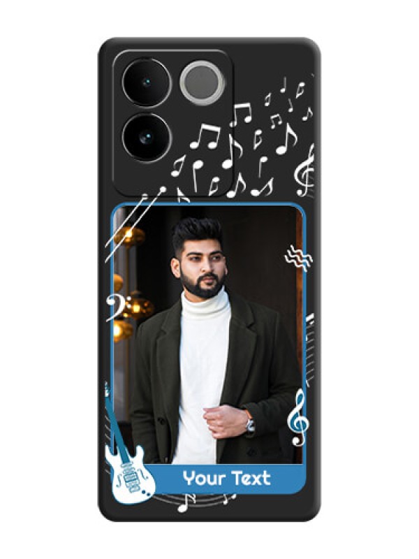 Custom Musical Theme Design with Text on Photo On Space Black Custom Soft Matte Mobile Back Cover - Vivo T2 Pro 5G