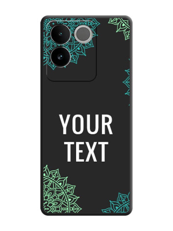 Custom Your Name with Floral Design On Space Black Custom Soft Matte Mobile Back Cover - Vivo T2 Pro 5G