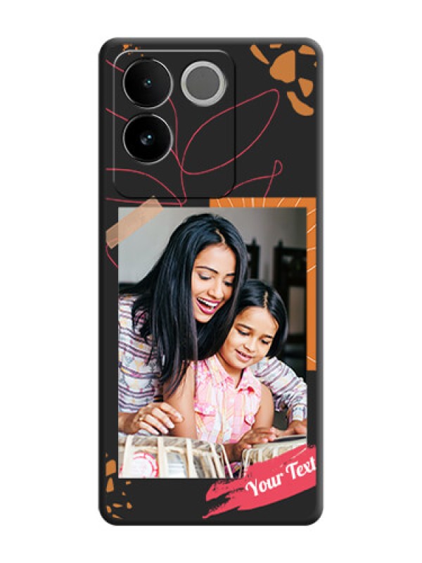 Custom Orange Photo Frame On Space Black Custom Soft Matte Mobile Back Cover - Vivo T2 Pro 5G