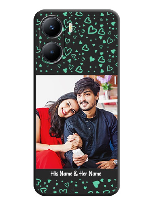 Custom Sea Green Indefinite Love Pattern on Photo on Space Black Soft Matte Mobile Cover - Vivo T2x 5G