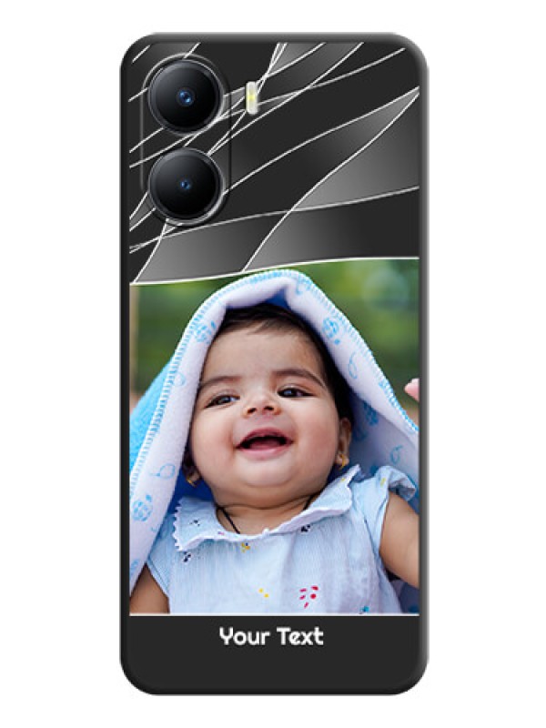 Custom Mixed Wave Lines on Photo on Space Black Soft Matte Mobile Cover - Vivo T2x 5G