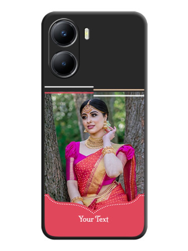 Custom Classic Plain Design with Name on Photo on Space Black Soft Matte Phone Cover - Vivo T2x 5G