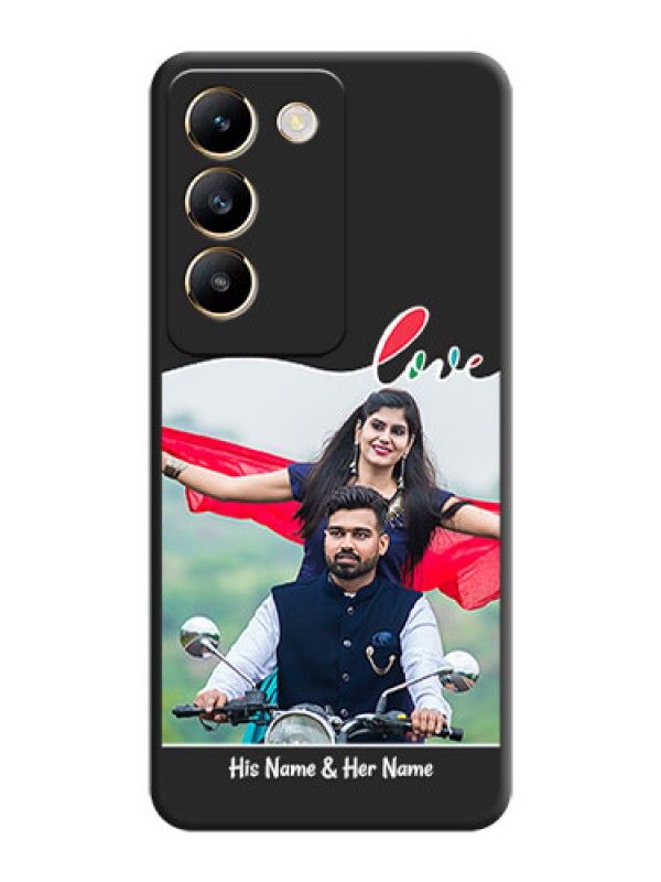 Custom Fall in Love Pattern with Picture - Photo on Space Black Soft Matte Mobile Case - Vivo T3 5G