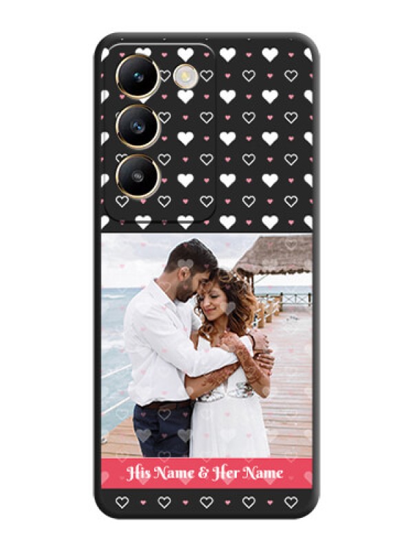 Custom White Color Love Symbols with Text Design - Photo on Space Black Soft Matte Phone Cover - Vivo T3 5G