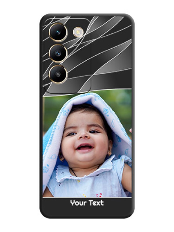Custom Mixed Wave Lines - Photo on Space Black Soft Matte Mobile Cover - Vivo T3 5G