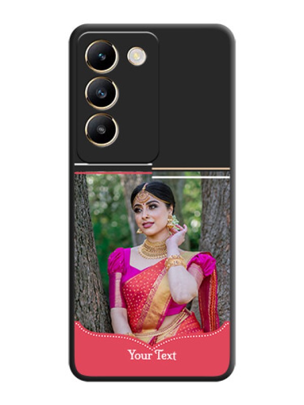 Custom Classic Plain Design with Name - Photo on Space Black Soft Matte Phone Cover - Vivo T3 5G