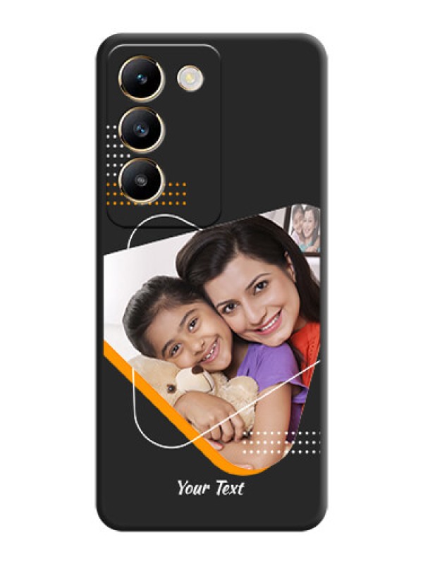 Custom Yellow Triangle - Photo on Space Black Soft Matte Phone Cover - Vivo T3 5G