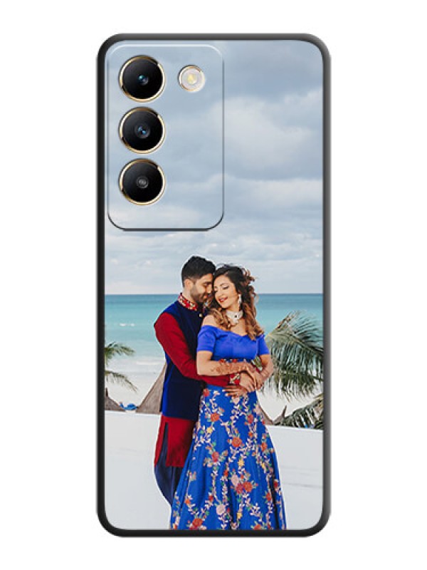 Custom Full Single Pic Upload On Space Black Personalized Soft Matte Phone Covers - Vivo T3 5G