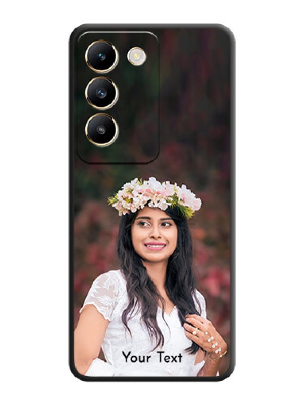 Custom Full Single Pic Upload With Text On Space Black Personalized Soft Matte Phone Covers - Vivo T3 5G