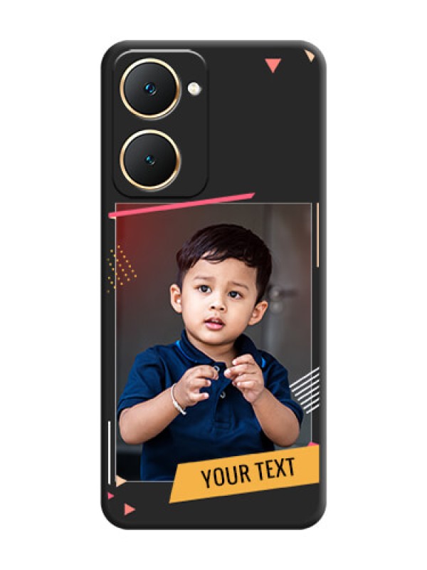 Custom Photo Frame with Triangle Small Dots on Photo On Space Black Custom Soft Matte Mobile Back Cover - Vivo T3 Lite 5G