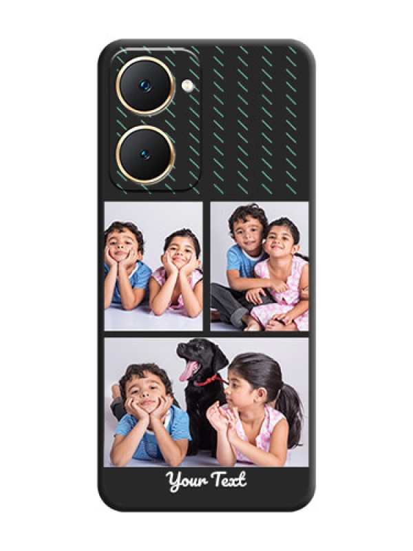 Custom Cross Dotted Pattern with 2 Image Holder On Space Black Custom Soft Matte Mobile Back Cover - Vivo T3 Lite 5G