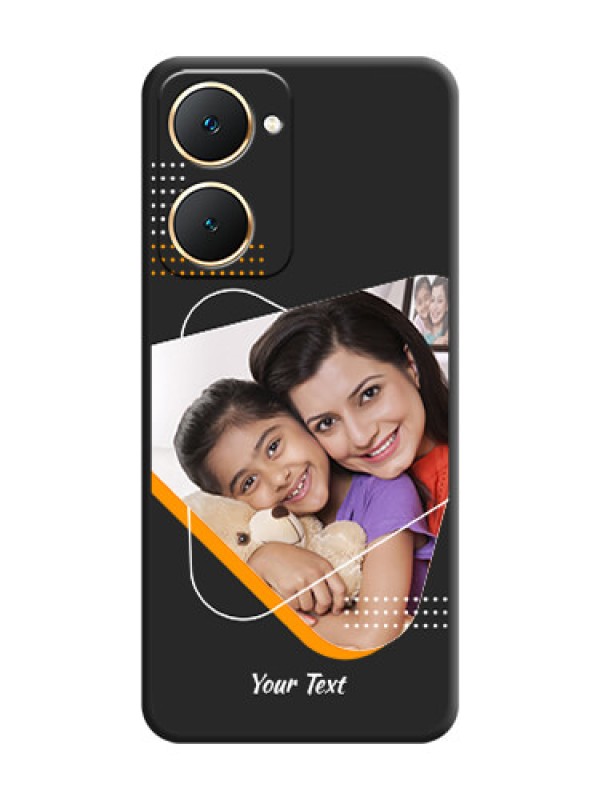 Custom Yellow Triangle on Photo On Space Black Custom Soft Matte Mobile Back Cover - Vivo T3 Lite 5G